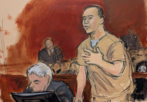 Guo Wengui, who fled China a decade ago and reinvented himself as a U.S.-based Communist party critic, was sentenced on Monday in a Manhattan court by Judge Analisa Torres. In this courtroom sketch, Guo Wengui, Chinese business tycoon, makes his sentencing statement at Manhattan federal court in New York, Monday, June 29, 2026. (Elizabeth Williams via AP)