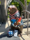 Police say they're investigating after a U.S.-themed World Cup beaver statue, as shown in this Tuesday, June 2, 2026 photo, was vandalized over the weekend.THE CANADIAN PRESS/Tara Deschamps