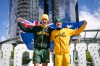Australian FIFA World Cup fans Lachlan, left, and Bailey Carter, from Those Carter Boys, pose for a photo in Vancouver, B.C., on Tuesday, June 9, 2026. THE CANADIAN PRESS/Ethan Cairns