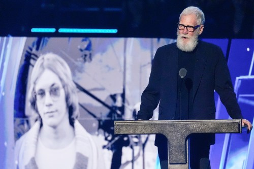 David Letterman speaks during the 2025 Rock and Roll Hall of Fame Induction Ceremony on Saturday, Nov. 8, 2025, at L.A. Live in Los Angeles. THE CANADIAN PRESS/AP-Chris Pizzello