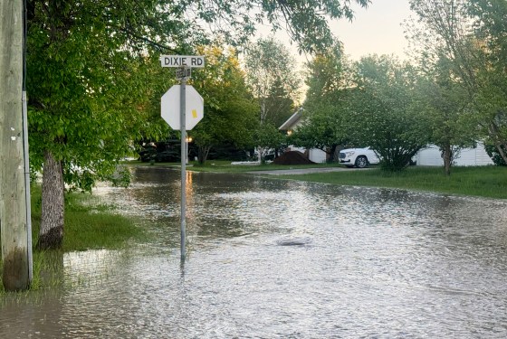 A flooded area in Swan River on Tuesday (Lance Jacobson photo)