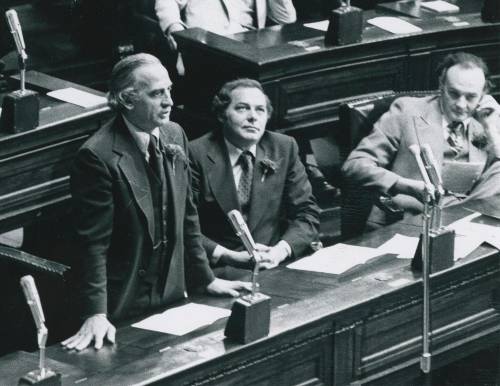 FREE PRESS FILES
                                In 1980, Sid Green &mdash; seen here with then-premier Ed Schreyer and Howard Pawley &mdash; was an MLA for Inkster.