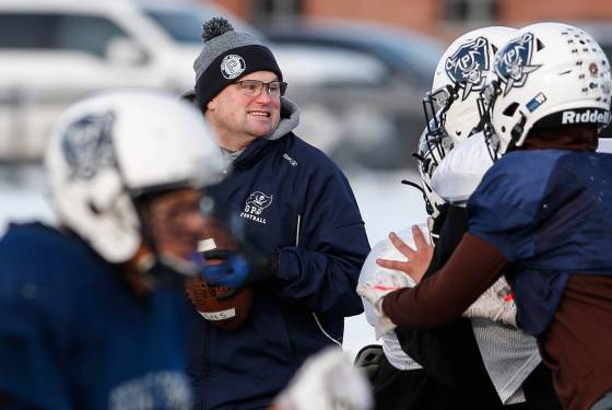 Grant Park Pirates AAAA varsity football team head coach Doug Kovacs is being investigated by Manitoba’s independent teacher commissioner. (John Woods / Free Press files)