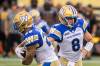 Nick Iwanyshyn / The Canadian Press
                                Winnipeg Blue Bombers quarterback Zach Collaros (right) is on the injury report with a neck issue and is listed as questionable for Friday&rsquo;s date with the visiting Toronto Argonauts.