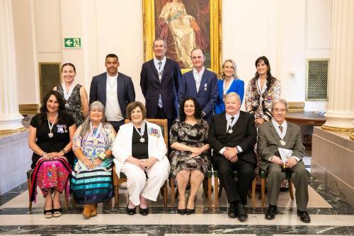 photos by MIKAELA MACKENZIE / FREE PRESS
                                The newest Order of Manitoba recipients at the Manitoba Legislative Building on Thursday.