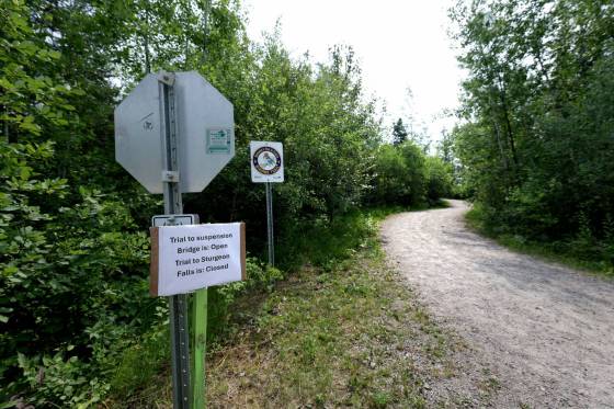 The path leading to Sturgeon Falls has closed until improvements are made. (Ruth Bonneville / Free Press)