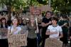 Jedrzej Nowicki / The New York Times
                                Demonstrators gather to protest the dismissal of the country&rsquo;s defence minister, Mykhailo Fedorov, outside the Ivan Franko Theater in Kyiv, Ukraine, on July 16.