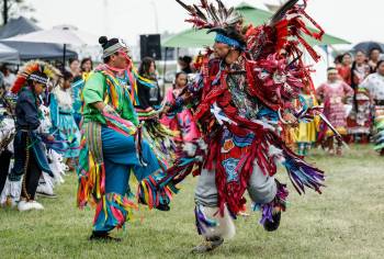 JOHN WOODS / FREE PRESS
                                The vandalism of a tipi pole did not dampen participants and visitors from celebrating Treaty One Development Corp&rsquo;s Anishinaabe Days on Sunday.