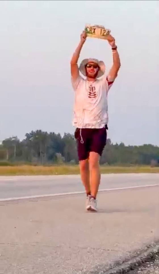 James Newman, 22, is attempting to complete a 7,500-kilometre run across Canada in under 100 days. (Supplied)