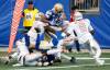 JOHN WOODS / THE CANADIAN PRESS
                                Winnipeg Blue Bombers&rsquo; Tim White (12) attempts to make it to the end zone against the B.C. Lions during the first half Thursday at Princess Auto Stadium.