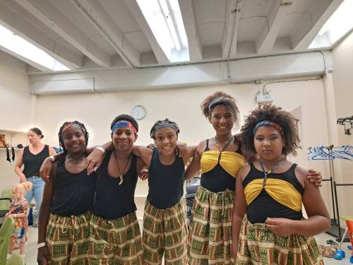 Ghana dancers wearing outfits that were among those stolen. (Supplied)