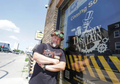 RUTH BONNEVILLE / FREE PRESS
                                Biz - Dastardly Villain Ale Works Photo of Scott Tackaberry, owner of Dastardly Villain Ale Works soon to open on south Osborne, Breweries open in South Osborne, with another (Dastardly Villain) on the way. This article is about the business expansion in South Osborne. Dastardly Villain is currently constructing its micro-brewery and taproom. July 31st, 2026