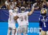 JOHN WOODS / THE CANADIAN PRESS
                                B.C. Lions&rsquo; Keon Hatcher (4) and Zander Horvath (34) celebrate Horvath&rsquo;s touchdown in front of Winnipeg Blue Bombers defensive back Deatrick Nichols Thursday night at Princess Auto Stadium.