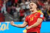 Belgium's Leandro Trossard (10) celebrates after scoring his team's first goal during the World Cup Group G soccer match between New Zealand and Belgium in Vancouver, British Columbia, Friday, June 26, 2026. (AP Photo/Abbie Parr)