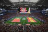 Flags for Portugal and Spain are displayed as Portugal's Cristiano Ronaldo is seen on a screen ahead of the ahead the World Cup round of 16 soccer match between Portugal and Spain in Arlington, Texas, near Dallas, Monday, July 6, 2026. (AP Photo/Jessica Tobias)