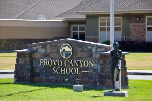 FILE -Signage for the Provo Canyon School in Springville, Utah, is pictured June 15, 2026. (AP Photo/Hannah Schoenbaum, File)