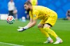 Canada's Maxime Crepeau (16) catches the ball during first-half FIFA World Cup round-of-16 soccer action against Morocco in Houston, Saturday, July 4, 2026. THE CANADIAN PRESS/Frank Gunn