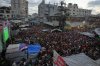 Palestinians watch a live broadcast of the World Cup round of 16 soccer match between Argentina and Egypt in Nuseirat, central Gaza Strip, Tuesday, July 7, 2026. (AP Photo/Abdel Kareem Hana)