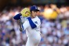 Los Angeles Dodgers starting pitcher Roki Sasaki throws to the plate during the first inning of a baseball game against the Colorado Rockies, Wednesday, July 8, 2026, in Los Angeles. (AP Photo/Mark J. Terrill)