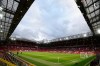 FILE - The Old Trafford stadium is seen before the Europa League soccer match between Manchester United and Real Sociedad in Manchester, England, March 13, 2025. (AP Photo/Dave Thompson, File)