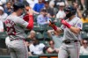 Boston Red Sox's Caleb Durbin, right, celebrates with Romy Gonzalez after hitting a two-run home run during the fourth inning of a baseball game against the Chicago White Sox in Chicago, Thursday, July 9, 2026. (AP Photo/Nam Y. Huh)