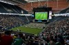 Spectators watch the opening match of the World Cup soccer tournament between Mexico and South Africa, Thursday, June 11, 2026, at the USTA Billie Jean King National Tennis Center in New York. (AP Photo/Yuki Iwamura)