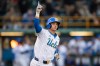 FILE - UCLA's Roch Cholowsky reacts after hitting a home run during an NCAA baseball game against Texas Christian, Feb. 20, 2025, in Los Angeles. (AP Photo/Kyusung Gong, File)