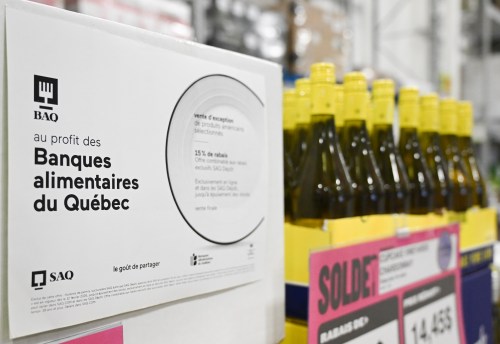 U.S. wines for sale at an SAQ depot in Montreal, Thursday, Feb. 12, 2026. The government of Quebec has allowed certain U.S. alcohol products to go back on sale with proceeds being donated to Food Banks of Quebec.   THE CANADIAN PRESS/Graham Hughes