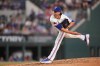 Texas Rangers starting pitcher Jacob deGrom throws to the Los Angeles Angels during the fourth inning of a baseball game, Tuesday, July 7, 2026, in Arlington, Texas. (AP Photo/Julio Cortez)