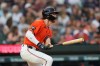 Detroit Tigers' James Outman hits a two-run triple against the Philadelphia Phillies during the sixth inning Friday, July 10, 2026, in Detroit. (AP Photo/Paul Sancya)