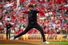 Cincinnati Reds pitcher Hunter Greene delivers in the first inning of a baseball game against the Chicago Cubs, Friday, July 10, 2026, in Cincinnati. (AP Photo/Michael Swensen)