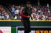 Cincinnati Reds pitcher Hunter Greene reacts after a strikeout in the seventh inning of a baseball game against the Chicago Cubs Friday, July 10, 2026 in Cincinnati. (AP Photo/Michael Swensen)