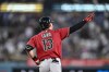 Arizona Diamondbacks' Tim Tawa gestures after hitting a home run during the fourth inning of a baseball game against the Los Angeles Dodgers, Friday, July 10, 2026, in Los Angeles. (AP Photo/William Liang)