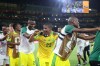 South Africa's Jayden Adams (23) dances with his teammates after a 1-0 win in the World Cup Group A soccer match between South Africa and South Korea in Guadalupe, near Monterrey, Mexico, Wednesday, June 24, 2026. (AP Photo/Sofia Yaker)