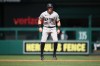 New York Yankees' Ben Rice takes a lead from first base during the first inning of a baseball game against the Washington Nationals, Saturday, July 11, 2026, in Washington. (AP Photo/Nick Wass)