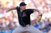 Arizona Diamondbacks pitcher Brandon Pfaadt throws to the plate during the third inning of a baseball game against the Los Angeles Dodgers, Saturday, July 11, 2026, in Los Angeles. (AP Photo/Mark J. Terrill)