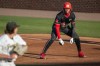 FILE - Rutgers outfielder Peyton Bonds (25) concentrates on the Purdue pitcher as he leads off first base during an NCAA baseball game on April 11, 2025, in West Lafayette, Ind. (AP Photo/Doug McSchooler, file)