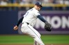 Tampa Bay Rays starting pitcher Ian Seymour throws to home plate during the first inning of a baseball game against the Seattle Mariners, Sunday, July 12, 2026, in St. Petersburg, Fla. (AP Photo/Phelan M. Ebenhack)