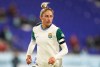 FILE - Denver Summit FC forward Janine Sonis looks on during a NWSL soccer match against Gotham FC, March 25, 2026 in Harrison, N.J. (AP Photo/Vera Nieuwenhuis, File)