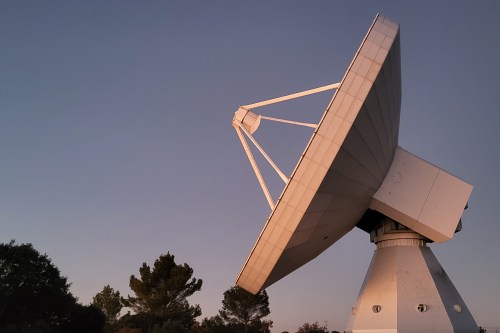 This Dec. 2023 photo provided by Pablo de Vicente shows a radio telescope at Yebes Observatory in Yebes, Spain. (Pablo de Vicente via AP)