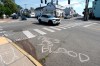 Blood is seen on the pavement near the scene of a shooting involving U.S. Immigration and Customs Enforcement, Monday, July 13, 2026 in Biddeford, Maine. (AP Photo/Robert F. Bukaty)