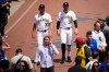 Pittsburgh Pirates' Braxton Ashcraft, left, and Paul Skenes arrive to speak with the media during the MLB baseball All-Star Week, Monday, July 13, 2026, in Philadelphia. (AP Photo/Matt Slocum)