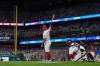 Philadelphia Phillies' Kyle Schwarber gestures during the MLB baseball All-Star Home Run Derby, Monday, July 13, 2026, in Philadelphia. (AP Photo/Matt Rourke)