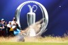 US golfer Scottie Scheffler plays out of the bunker during a practice round at the British Open Golf Championship at Royal Birkdale, Southport, England, Monday, July 13, 2026. (AP Photo/Peter Morrison)