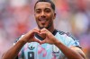 Belgium's Youri Tielemans (8) celebrates after scoring thrd goal during the World Cup round of 32 soccer match between Belgium and Senegal in Seattle, Wednesday, July 1, 2026. (AP Photo/Manu Fernandez)