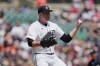 Detroit Tigers pitcher Tarik Skubal reacts to striking out Philadelphia Phillies' Kyle Schwarber to end the fifth inning Sunday, July 12, 2026, in Detroit. (AP Photo/Paul Sancya)