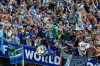 Fans of Argentina celebrate after they defeated England in their World Cup semifinal soccer match in Atlanta, Wednesday, July 15, 2026. (AP Photo/Lynne Sladky)