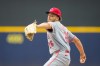 Cincinnati Reds pitcher Chase Burns throws during the fifth inning of a baseball game against the Milwaukee Brewers Thursday, July 2, 2026, in Milwaukee. (AP Photo/Kayla Wolf)