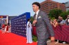 Cincinnati Reds' Chase Burns walks on the red carpet for the MLB baseball All-Star game Tuesday, July 14, 2026, in Philadelphia. (AP Photo/Chris Szagola)