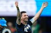 Argentina's Lionel Messi gestures to the fans at the end of the World Cup semifinal soccer match between England and Argentina in Atlanta, Wednesday, July 15, 2026. (AP Photo/Rebecca Blackwell)